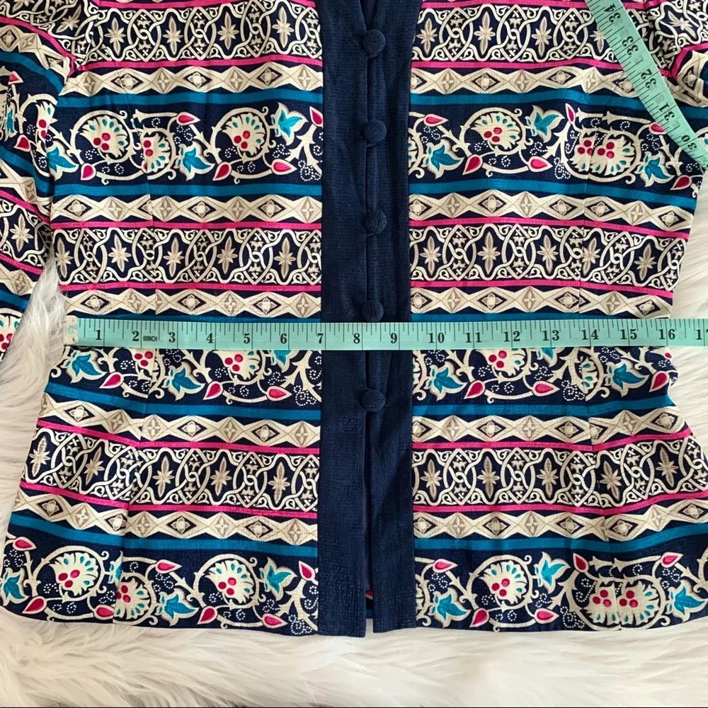 Vintage ADRIANNA PAPÉLL silk boho patterned blazer - Picture 11 of 12